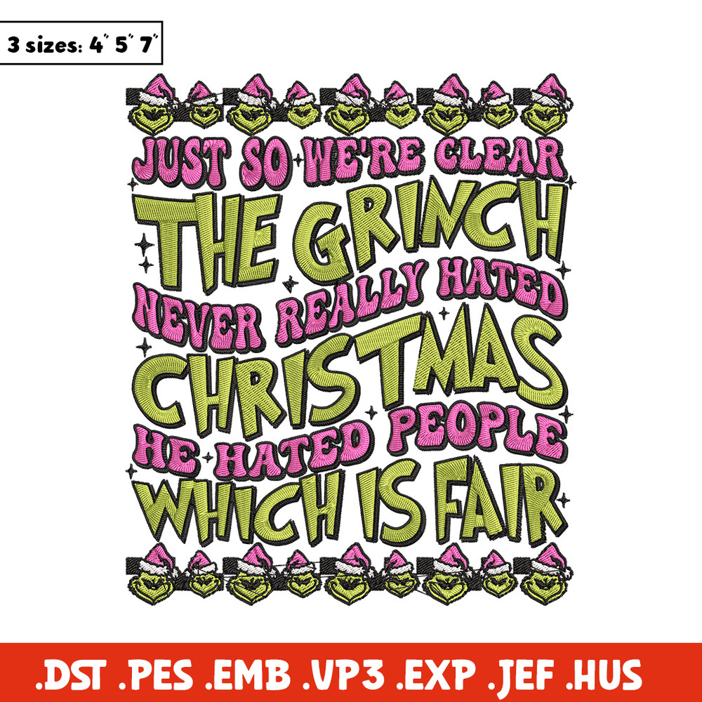 The grinch Embroidery Design, Grinch Embroidery, Embroidery File, Chrismas Embroidery, Anime shirt, Digital download.jpg