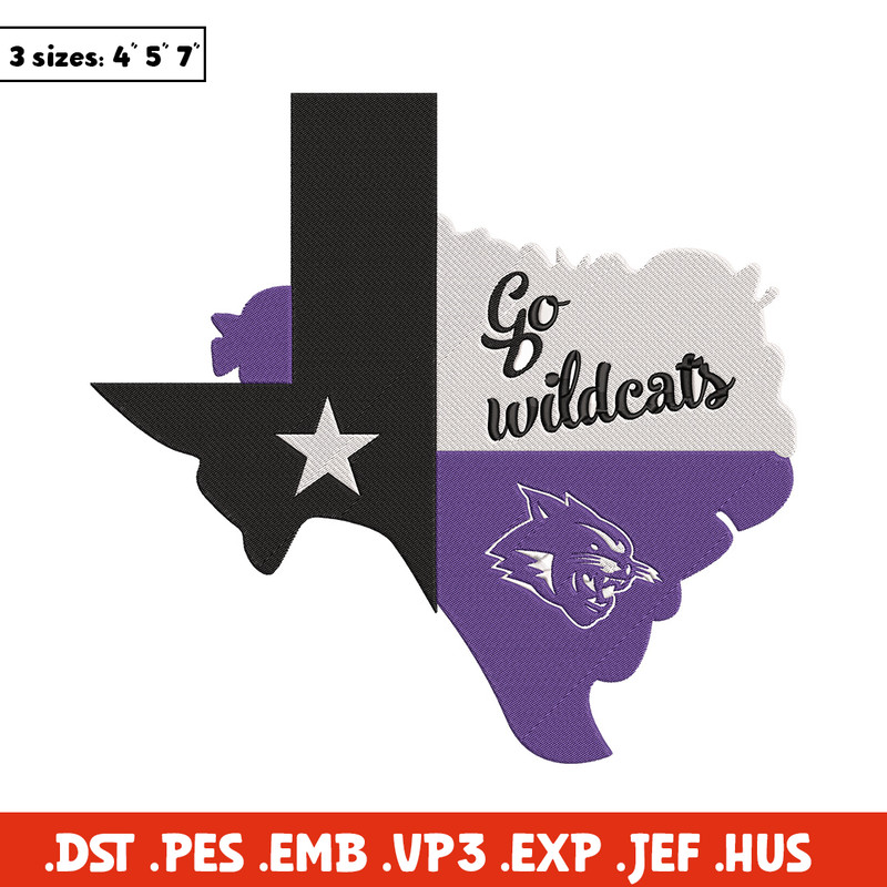 ACU Wildcats logo embroidery design,NCAA embroidery,Sport embroidery, logo sport embroidery,Embroidery design.jpg