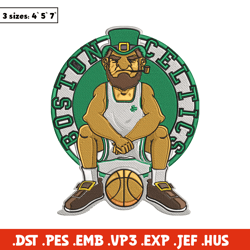 Boston Celtics mascot embroidery design, NBA embroidery, Sport embroidery, Logo sport embroidery, Embroidery design