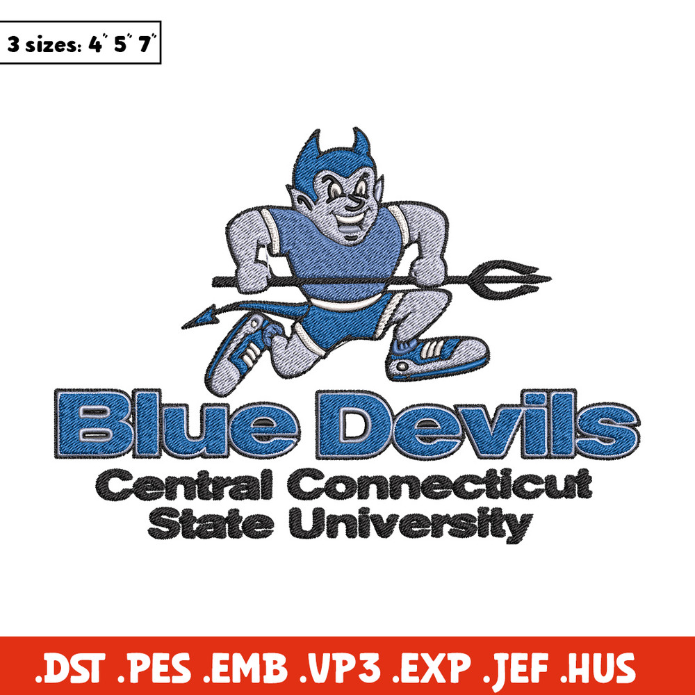 Central Connecticut logo embroidery design, College embroidery,Sport embroidery, logo sport embroidery,Embroidery design.jpg