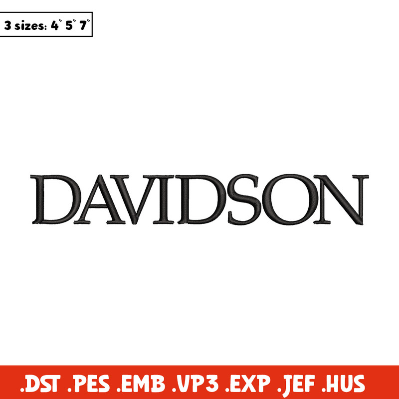 Davidson logo embroidery design, Logo embroidery, Sport embroidery, logo sport embroidery, Embroidery design.jpg