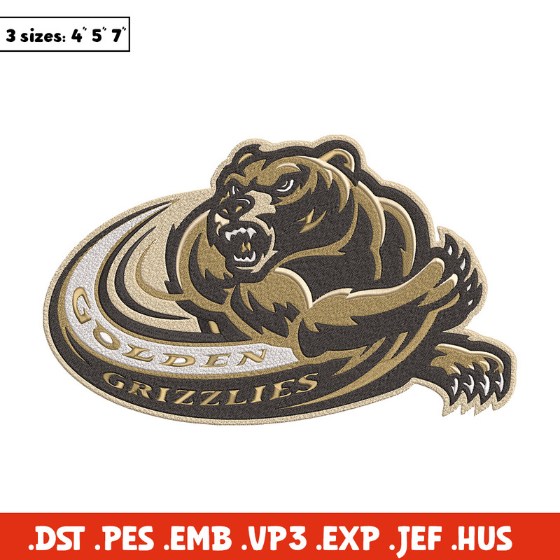 Golden Grizzlies logo embroidery design, NCAA embroidery, Embroidery design, Logo sport embroiderySport embroidery.jpg