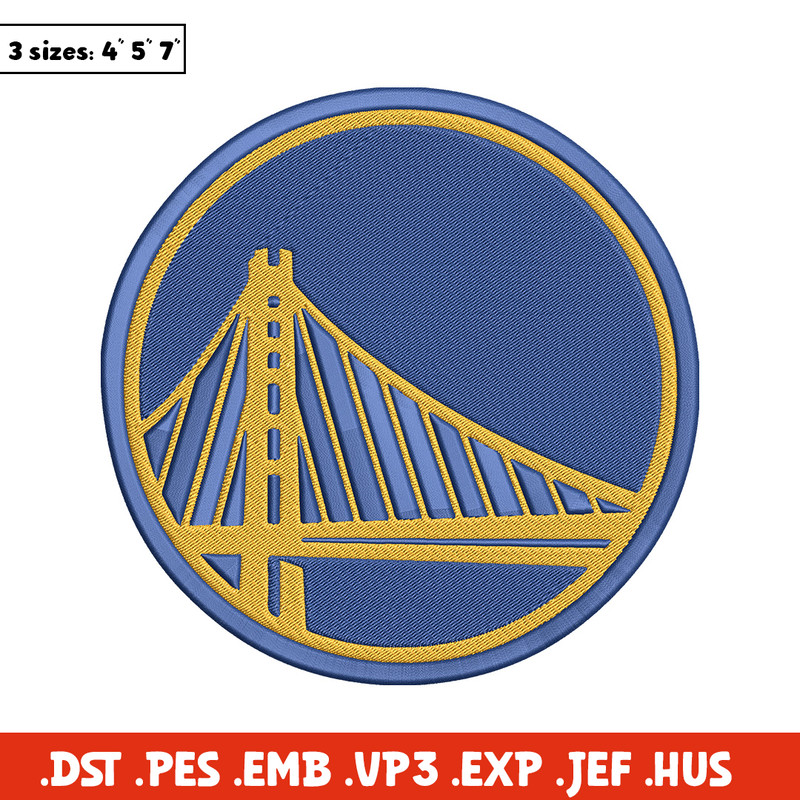 Golden State Warriors logo embroidery design, NBA embroidery,Sport embroidery, Embroidery design,Logo sport embroidery..jpg