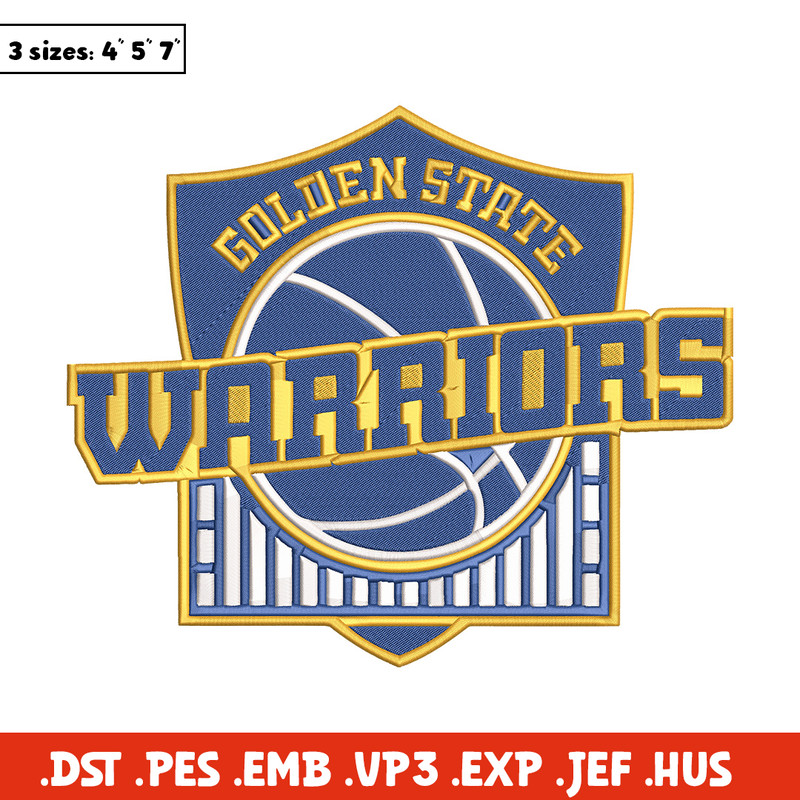 Golden State Warriors logo embroidery design, NBA embroidery,Sport embroidery, Embroidery design,Logo sport embroidery.jpg