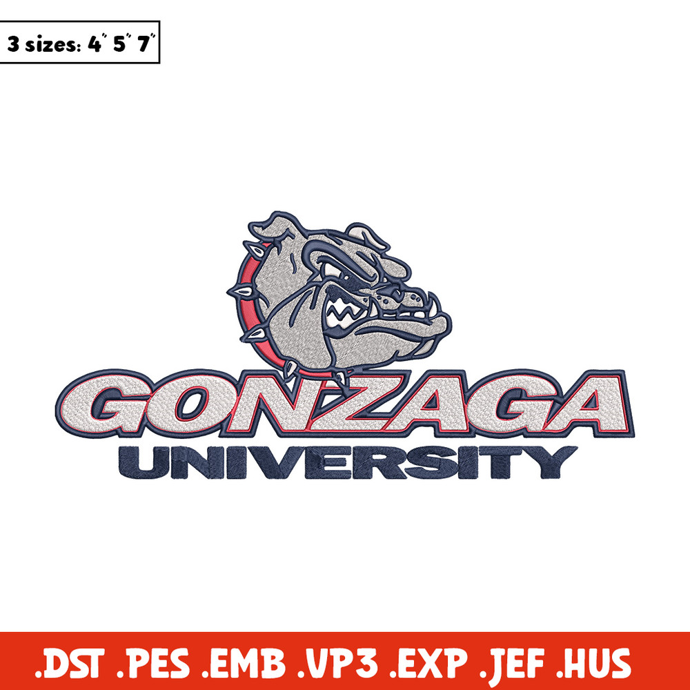 Gonzaga Bulldogs logo embroidery design, NCAA embroidery, Embroidery design, Logo sport embroidery, Sport embroidery..jpg
