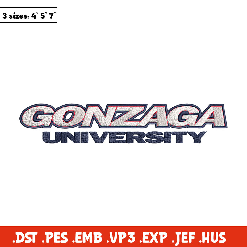 Gonzaga Bulldogs logo embroidery design, NCAA embroidery, Embroidery design, Logo sport embroidery, Sport embroidery.jpg