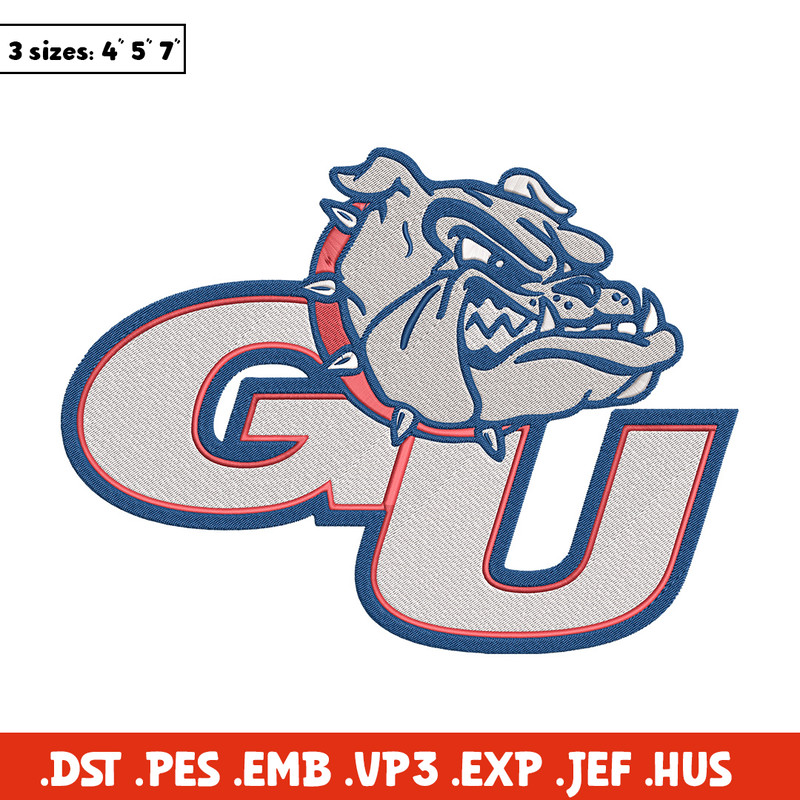 Gonzaga University logo embroidery design, Sport embroidery, logo sport embroidery, Embroidery design, NCAA embroidery.jpg