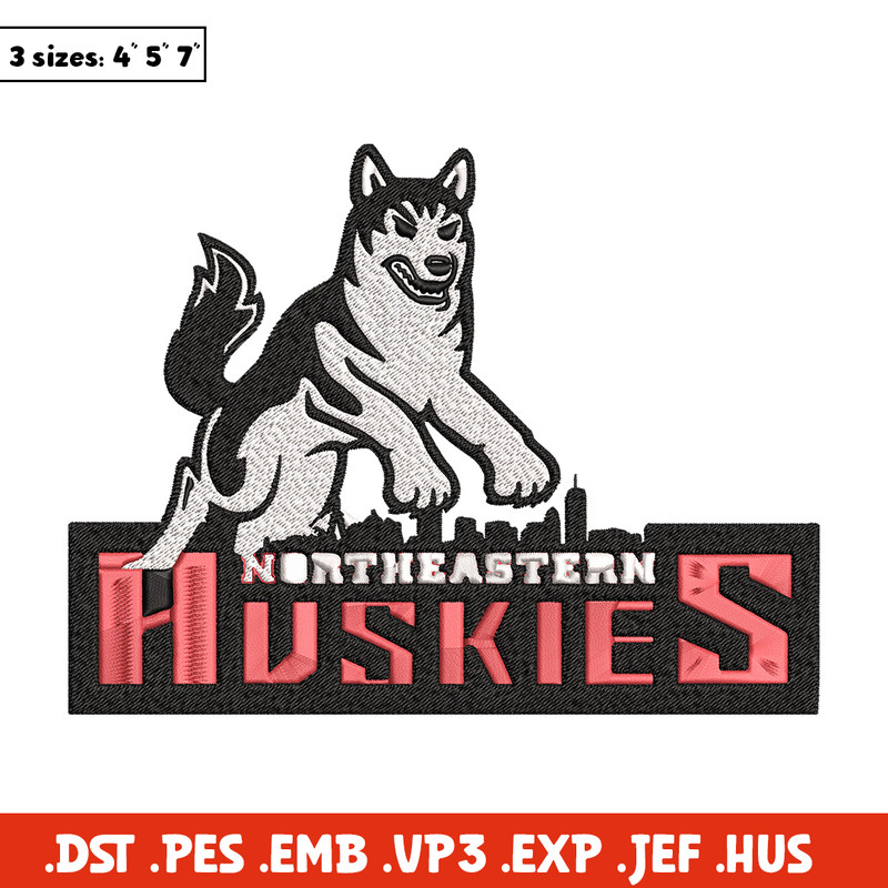 Northeastern Logo embroidery design, Logo embroidery, Sport embroidery, logo sport embroidery, Embroidery design.jpg