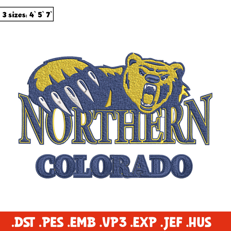 Northern Colorado logo embroidery design, College embroidery,Sport embroidery, logo sport embroidery, Embroidery design.jpg