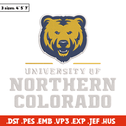 Northern Colorado logo embroidery design, NCAA embroidery,Sport embroidery,Logo sport embroidery,Embroidery design
