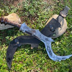 functional & sharpened ngombe ngulu knife - handmade 5160 carbon steel hunting blade - sharp knives personalized holiday