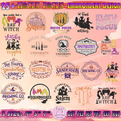 27 hocus pocus embroidery design, witch bundle embroidery, halloween embroidery bundle, machine embroidery designs