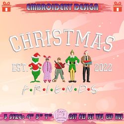 christmas friends embroidery design, christmas movies character embroidery, christmas embroidery design, machine embroidery designs