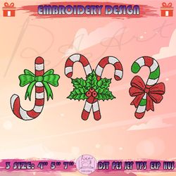 candy cane embroidery design, peppermint embroidery, christmas embroidery design, machine embroidery designs