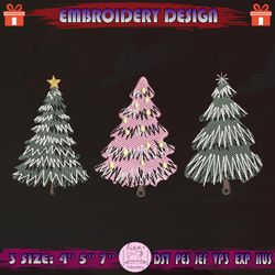christmas trees embroidery design, lights star snow mint cozy winter embroidery, christmas embroidery, machine embroidery designs