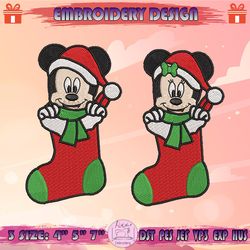christmas mickey and minnie embroidery design, christmas mickey embroidery, christmas embroidery, machine embroidery designs