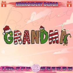christmas grandma embroidery design, christmas family embroidery, kids christmas embroidery design, machine embroidery designs