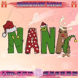 christmas nana embroidery design, christmas family embroidery, kids christmas embroidery design, machine embroidery designs