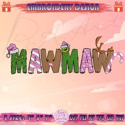 christmas mawmaw embroidery design, christmas family embroidery, mama christmas embroidery design, machine embroidery designs