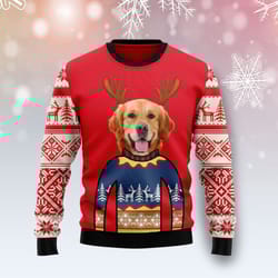 festive dog face ugly christmas sweater - adult size us1841: spread holiday cheer with style!