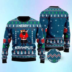 merry krampus ugly christmas sweater - festive & fun holiday apparel