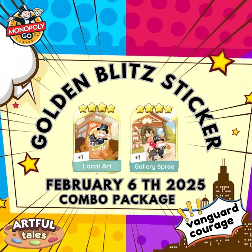 GOLDEN BLITZ Monopoly Go Sticker Combo Package 0