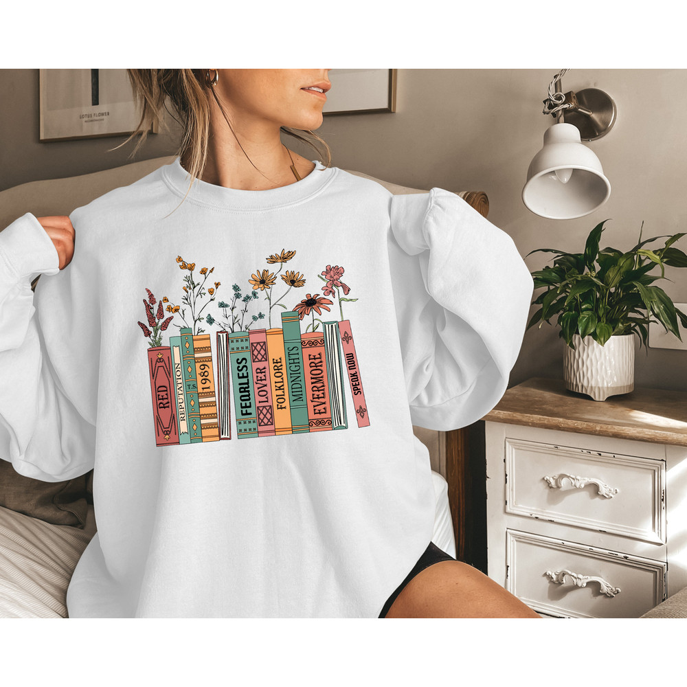 Albums As Books Sweatshirt, Trendy Aesthetic For Book Lovers, Crewneck Sweater, Folk Music Hoodie, Country Music Hoodie, Rock Music Sweater - 2.jpg