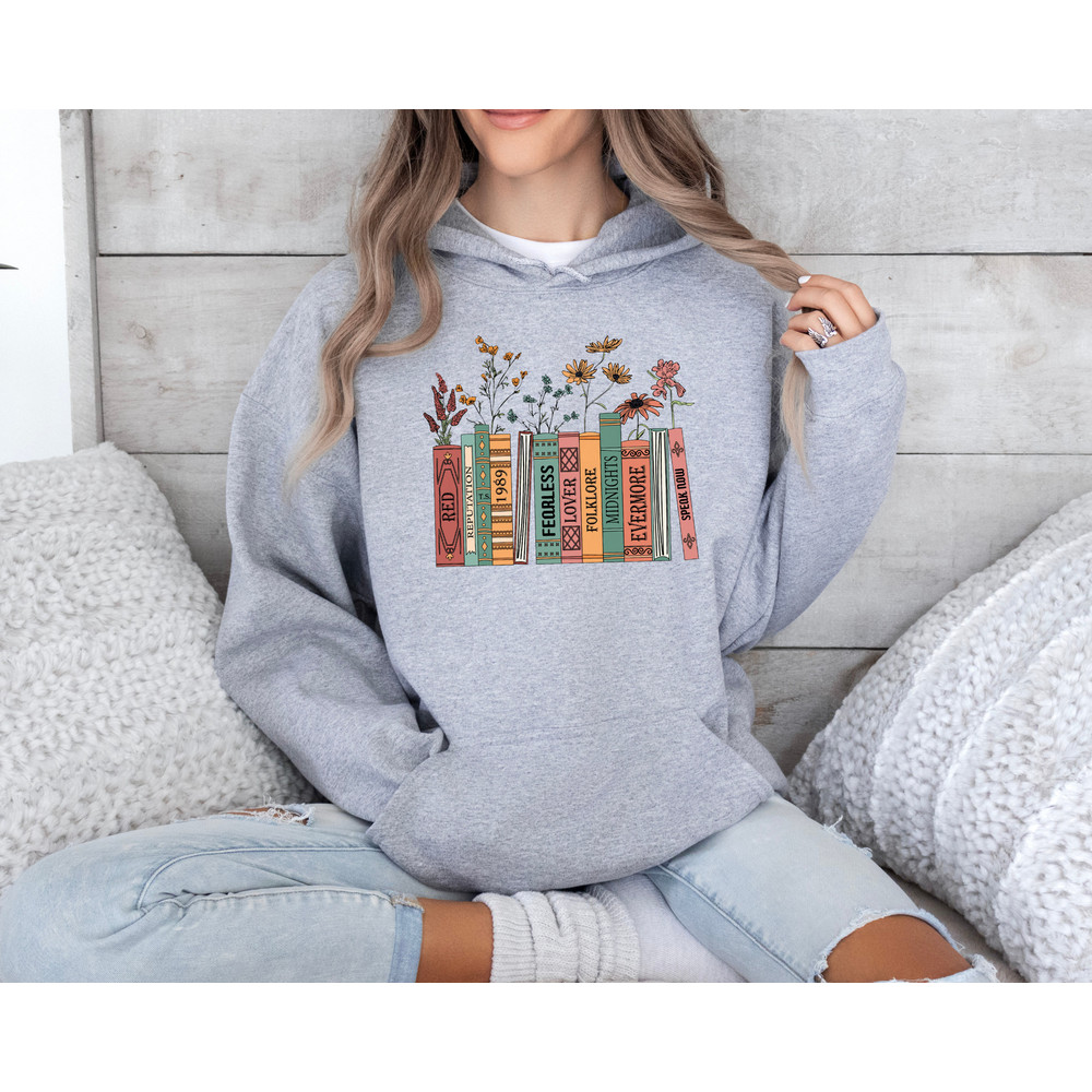 Albums As Books Sweatshirt, Trendy Aesthetic For Book Lovers, Crewneck Sweater, Folk Music Hoodie, Country Music Hoodie, Rock Music Sweater - 7.jpg