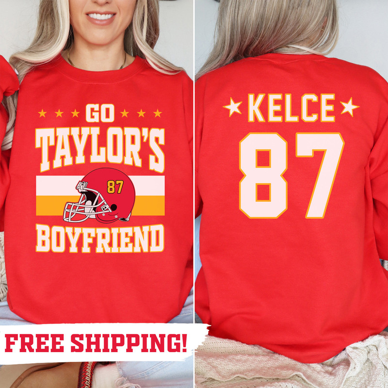 Go Taylors Boyfriend Sweatshirt - Free Shipping, Swift Kelce Crewneck, Vintage Swift Sweatshirt, Football Swiftie, Swift Chiefs Sweat shirt - 1.jpg