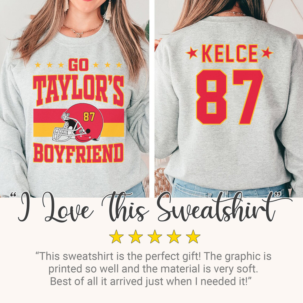 Go Taylors Boyfriend Sweatshirt - Free Shipping, Swift Kelce Crewneck, Vintage Swift Sweatshirt, Football Swiftie, Swift Chiefs Sweat shirt - 6.jpg