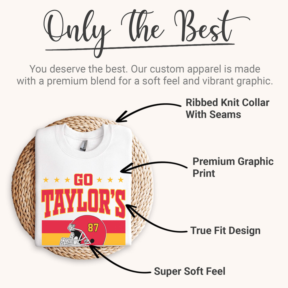 Go Taylors Boyfriend Sweatshirt - Free Shipping, Swift Kelce Crewneck, Vintage Swift Sweatshirt, Football Swiftie, Swift Chiefs Sweat shirt - 7.jpg
