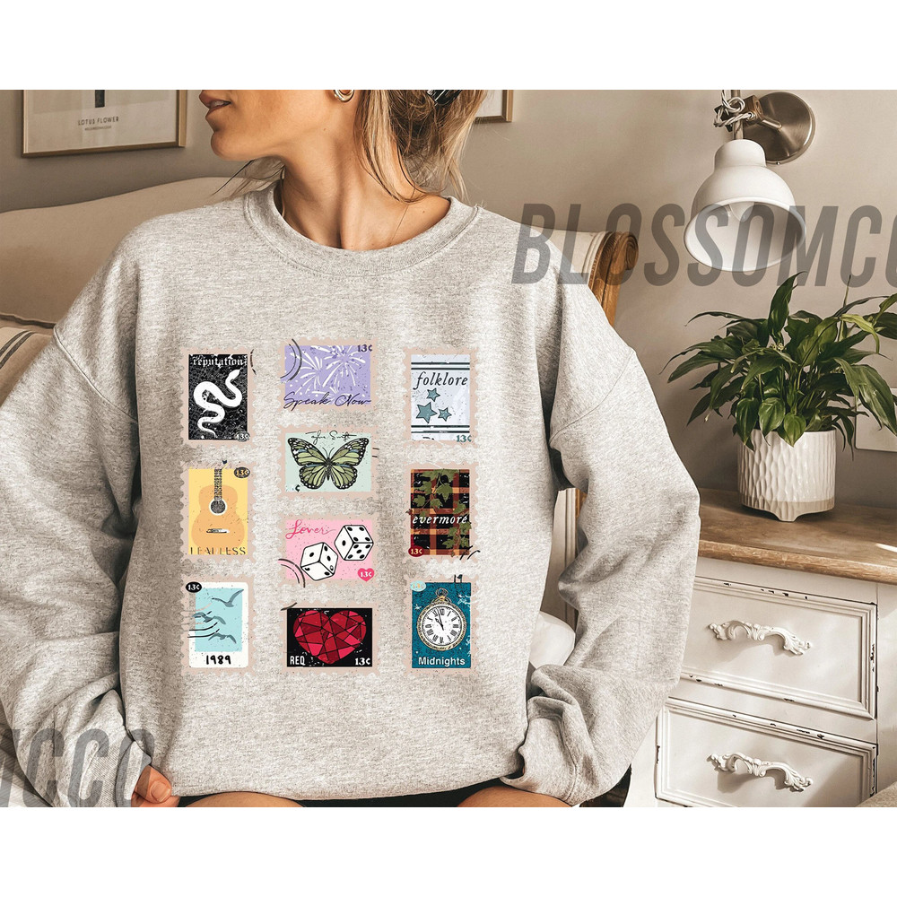 Taylors Album Stamp Shirt, Taylors Album Sweatshirt, Eras Tour Movie T-Shirt, Lover Folklore Shirt, Midnights Album Shirt, Gift For Fan - 2.jpg