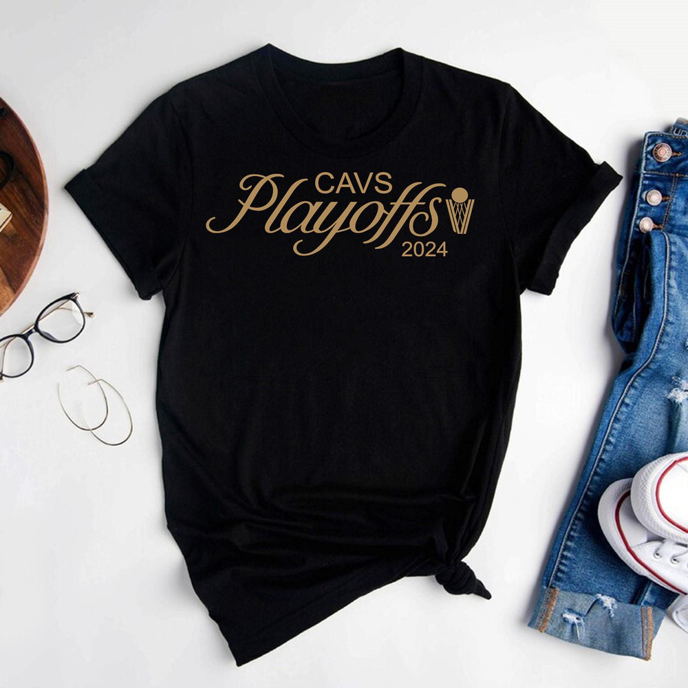 Cavs Playoffs Black Script Tee Shirt.jpg
