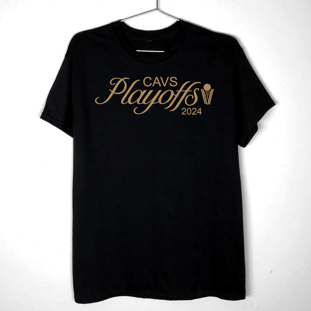 Cavs Women's Playoffs Black Script Tee Shirt.jpg