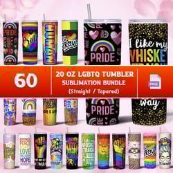 lgbtq tumbler wrap designs bundle, pride tumbler wrap png, lgbt pride month 20oz wrap, love is love tumbler
