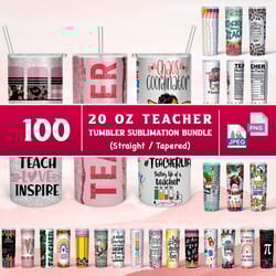 20oz teacher tumbler wrap, teacher life tumbler, teacher sublimation design, nutrition facts, messy bun teacher