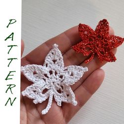 Maple leaf crochet pattern - Easy Canada Maple leaf crochet instruction PDF written