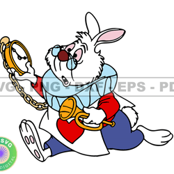 white rabbit svg, alice in wonderland svg, cartoon customs svg, eps, png, dxf 79