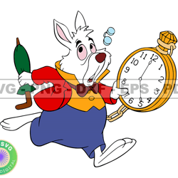white rabbit svg, alice in wonderland svg, cartoon customs svg, eps, png, dxf 81