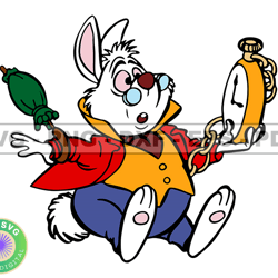white rabbit svg, alice in wonderland svg, cartoon customs svg, eps, png, dxf 111