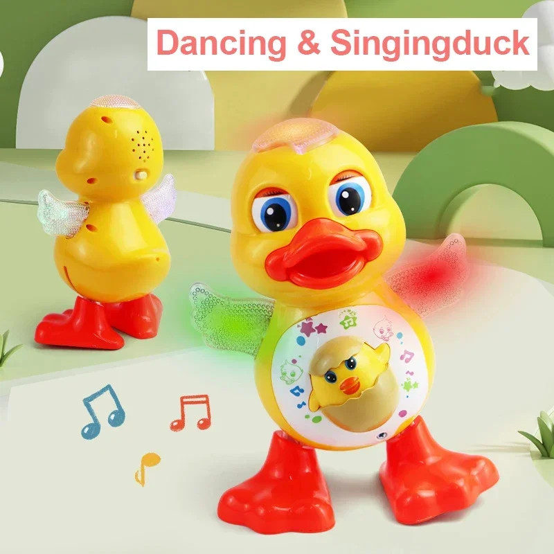 Interactive Dancing Duck Flashing Light Shaking Body  Musical Fun  Adorable Electric Toy for Chi