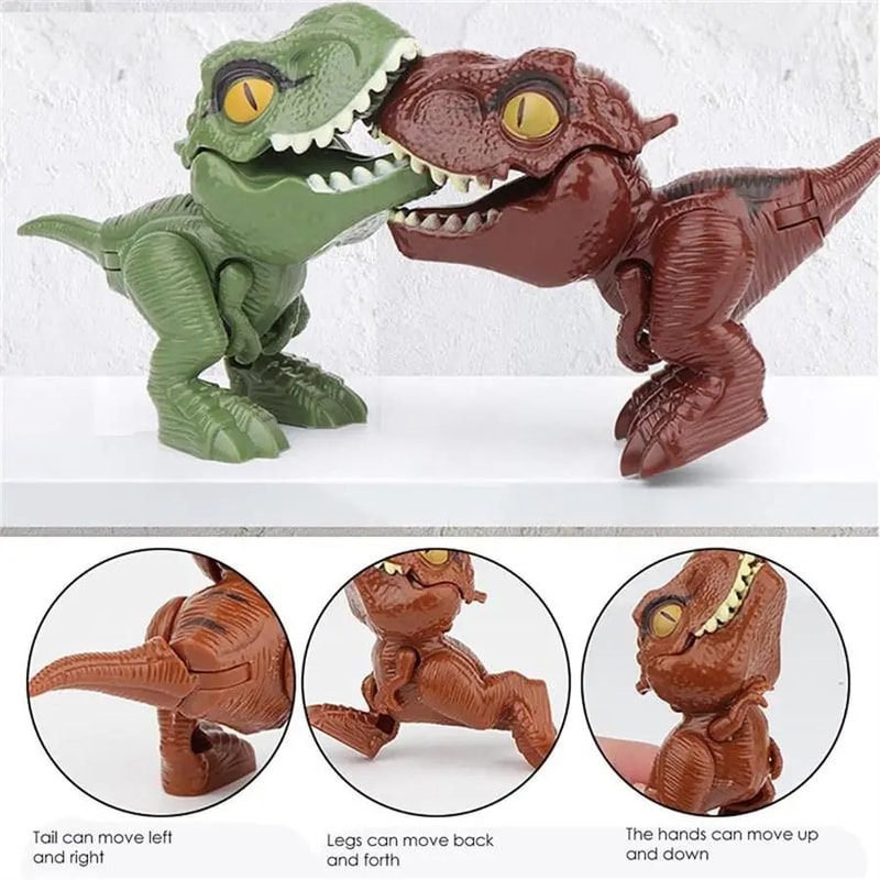 Funny Mini Cartoon Dinosaur Toy Biting Finger Tyrannosaurus With Mobile Joints For Playful Fun 7