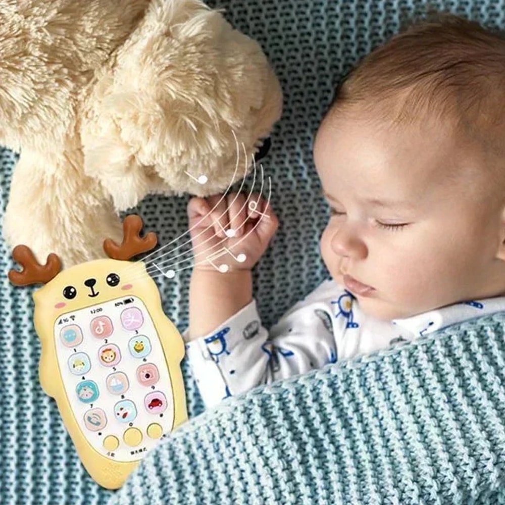 Baby Phone Voice Toy Interactive Bilingual Telephone for Infants Toddler Educational Music Sound