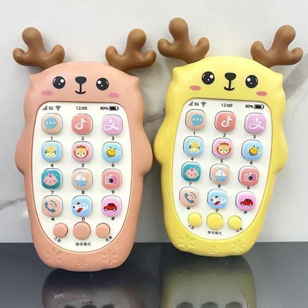 Baby Phone Voice Toy Interactive Bilingual Telephone for Infants Toddler Educational Music Sound