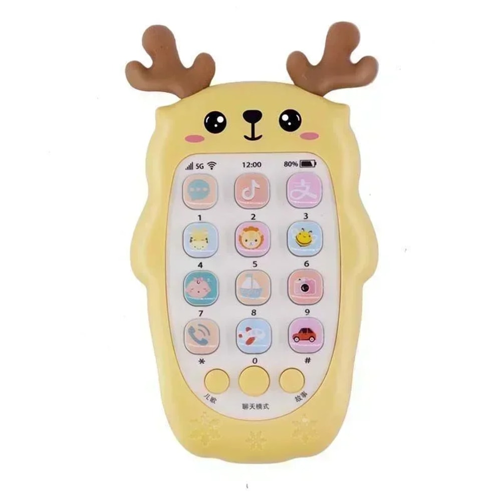 Baby Phone Voice Toy Interactive Bilingual Telephone for Infants Toddler Educational Music Sound