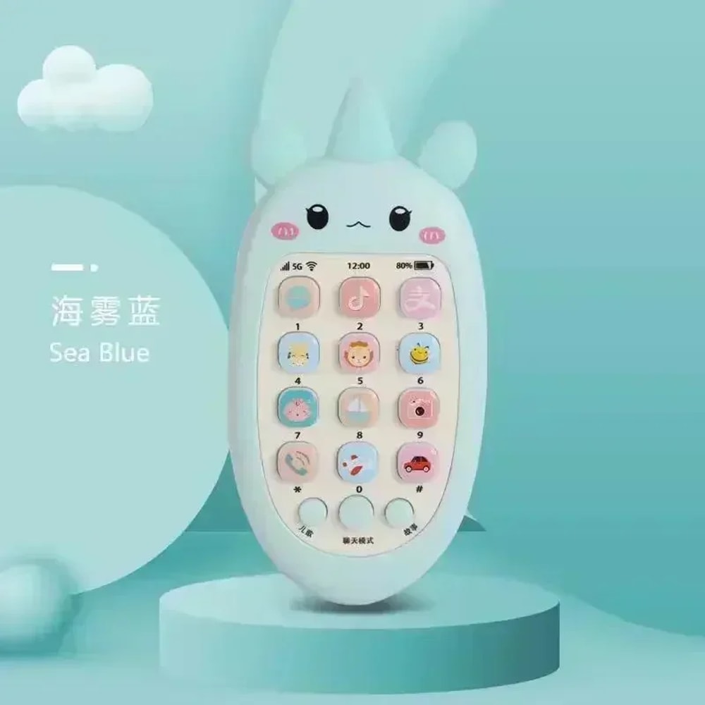 Baby Phone Voice Toy Interactive Bilingual Telephone for Infants Toddler Educational Music Sound