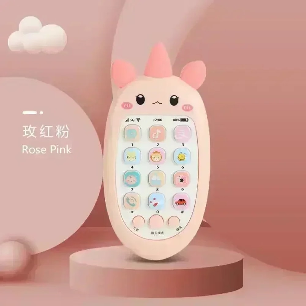 Baby Phone Voice Toy Interactive Bilingual Telephone for Infants Toddler Educational Music Sound