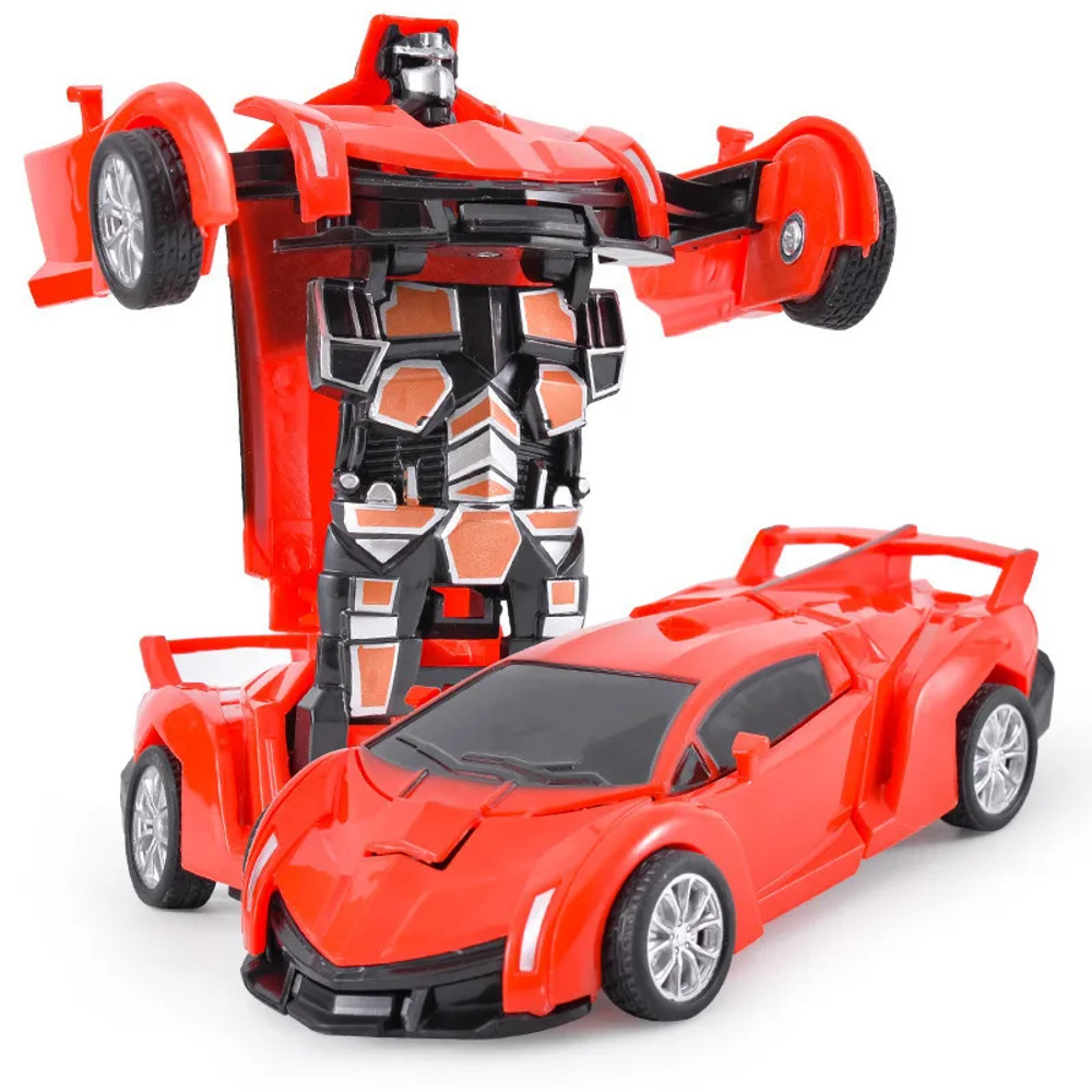 Kids Toys Car One-Button Shape-Shifting Autobot Robot Interactive Puzzle & Collision Fun