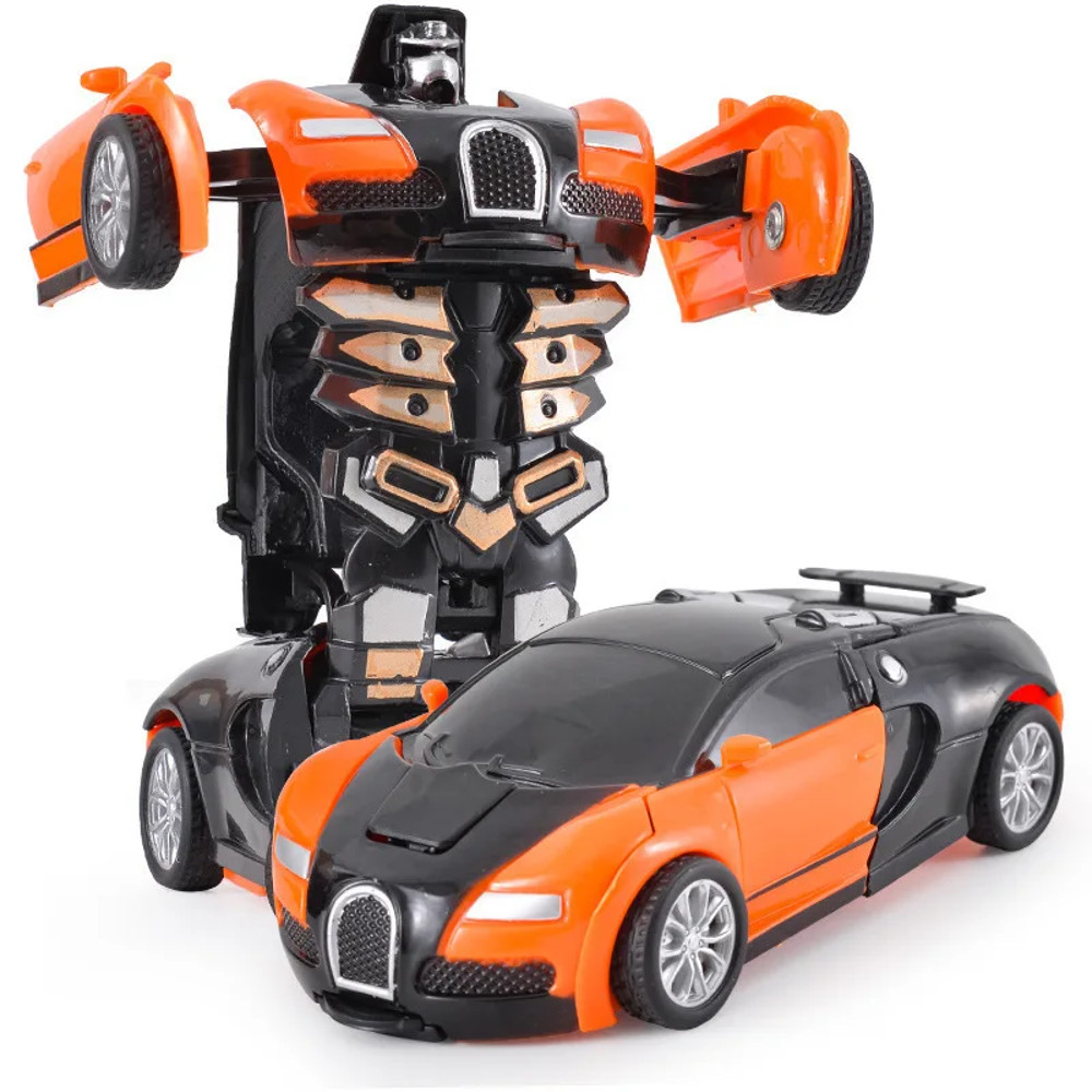 Kids Toys Car One-Button Shape-Shifting Autobot Robot Interactive Puzzle & Collision Fun