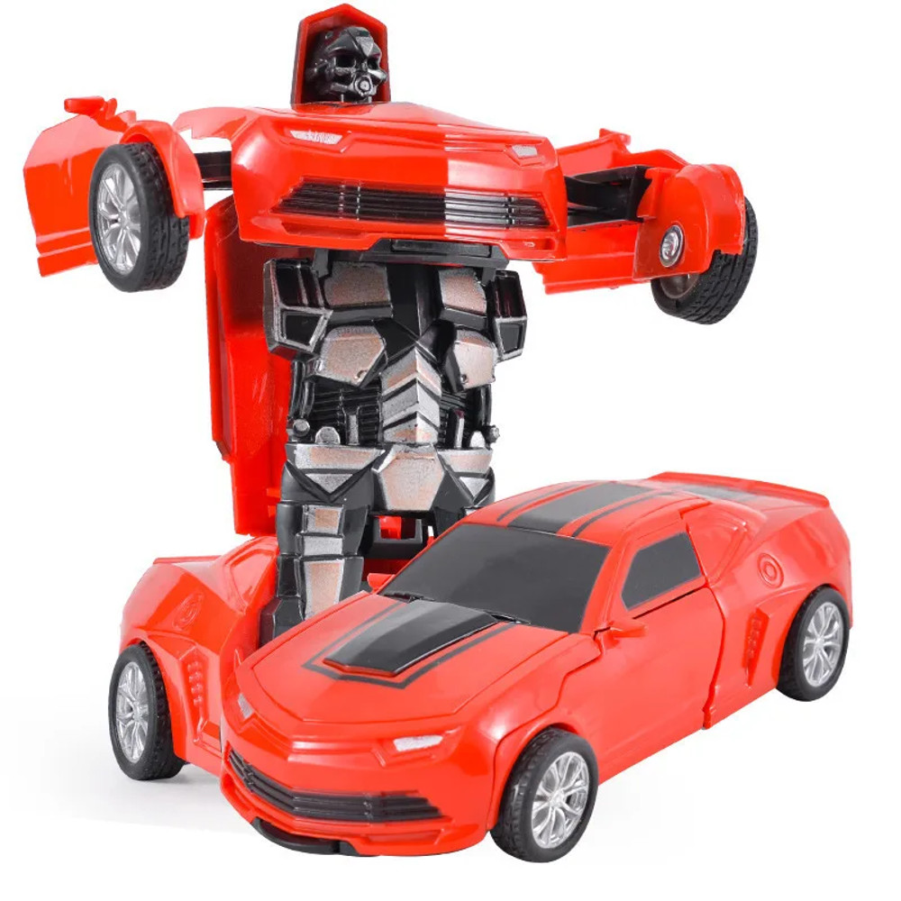 Kids Toys Car One-Button Shape-Shifting Autobot Robot Interactive Puzzle & Collision Fun